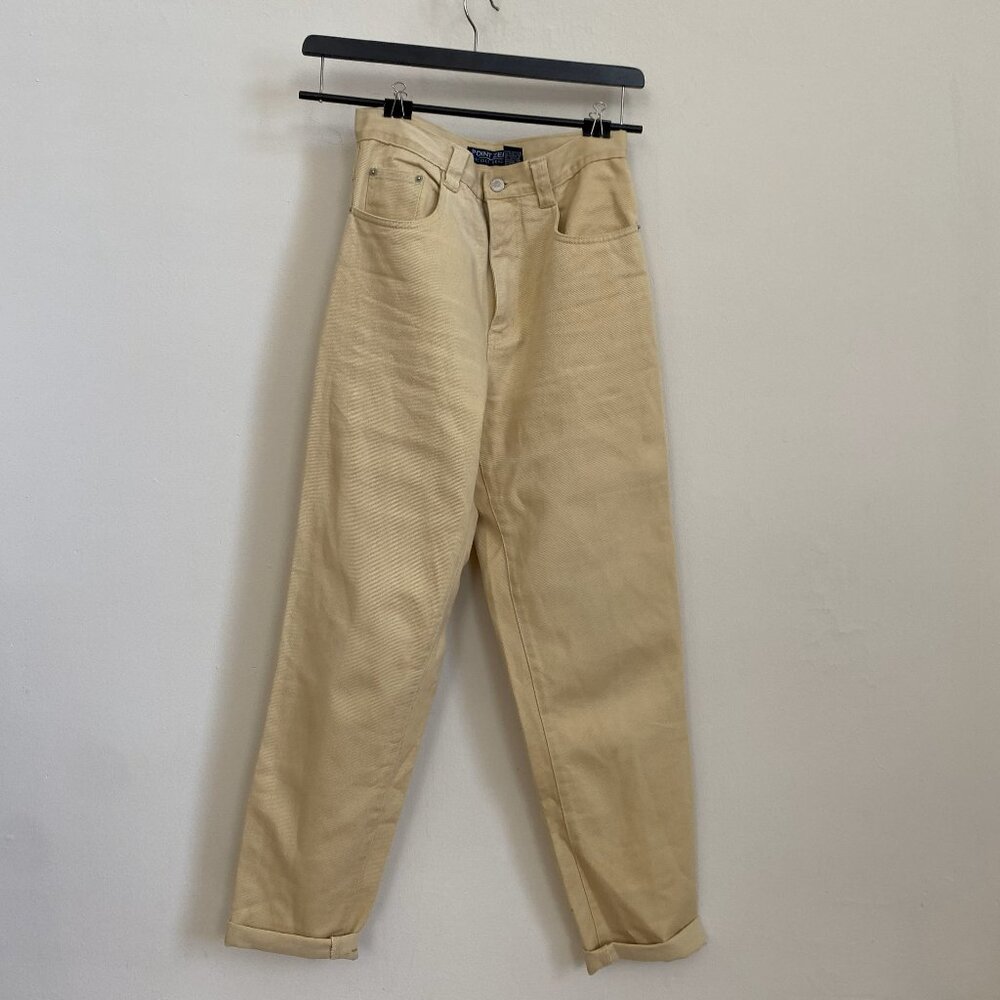 Nicole Benisti Point Zero Yellow High-rise Jeans - Size 7 - 27" x 31" - 100% Cot